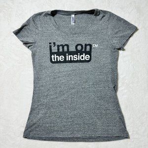 Bella Shirt Women's L Grey "I'm On The Inside" - Made in the USA Casual Tee Top